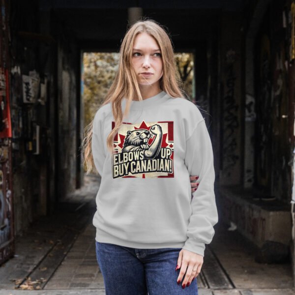 Premium Drop Shoulder Crewneck Sweatshirt - Elbows up - Image 13