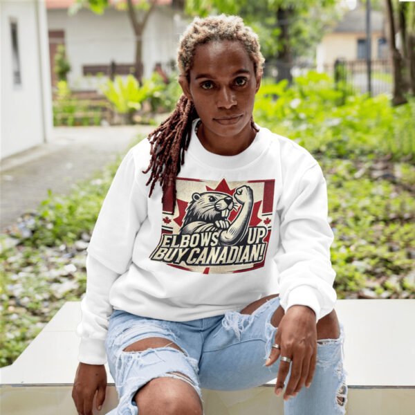 Premium Drop Shoulder Crewneck Sweatshirt - Elbows up - Image 9