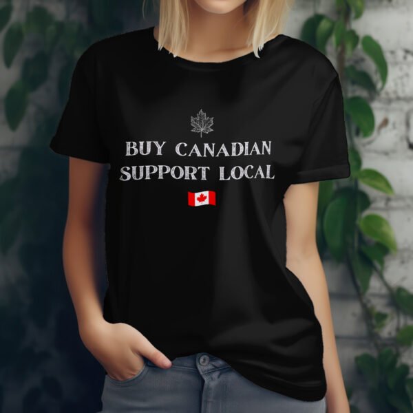 Premium Unisex Crewneck T-Shirt – 'Buy Canadian, Support Local' Graphic Tee