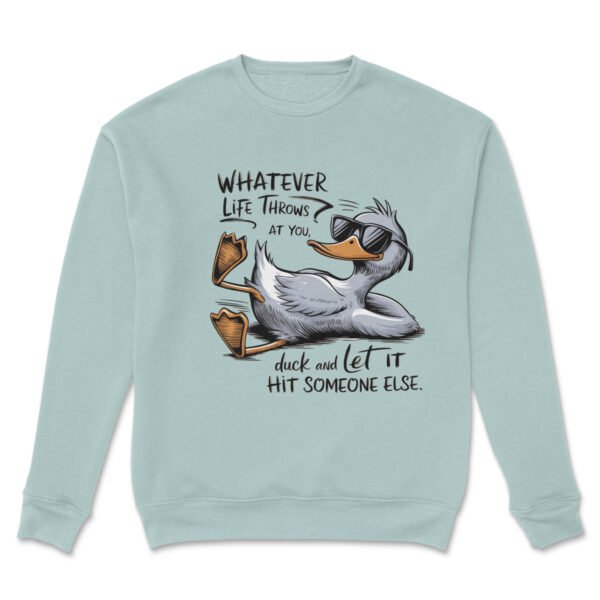 Premium Drop Shoulder Crewneck Sweatshirt – Chill Duck Funny Quote - Image 10