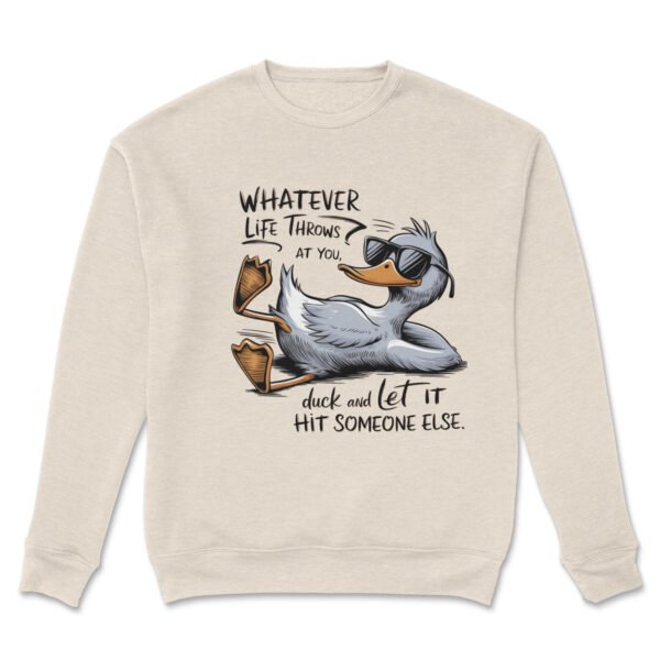 Premium Drop Shoulder Crewneck Sweatshirt – Chill Duck Funny Quote - Image 12