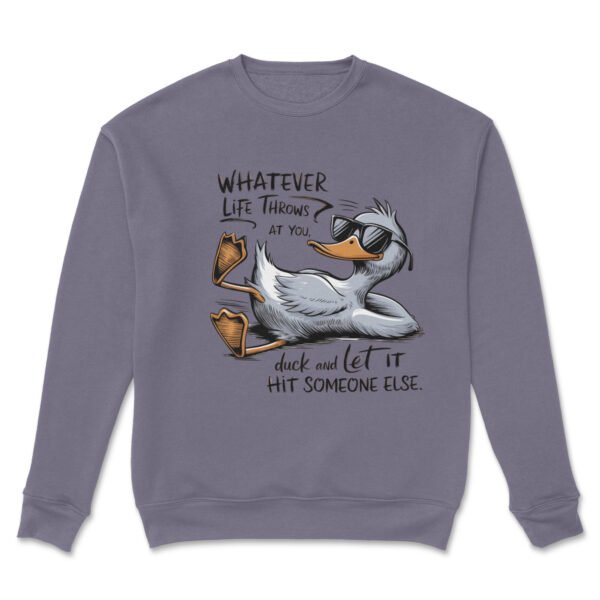 Premium Drop Shoulder Crewneck Sweatshirt – Chill Duck Funny Quote - Image 9