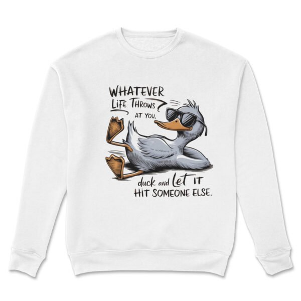 Premium Drop Shoulder Crewneck Sweatshirt – Chill Duck Funny Quote - Image 11