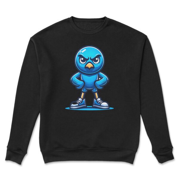 Premium Drop Shoulder Crewneck Sweatshirt – Angry Blue Bird - Image 11