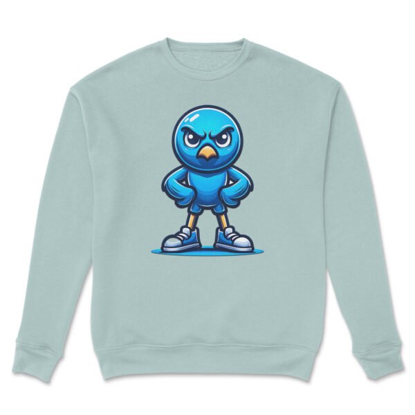 Premium Drop Shoulder Crewneck Sweatshirt – Angry Blue Bird - Image 13