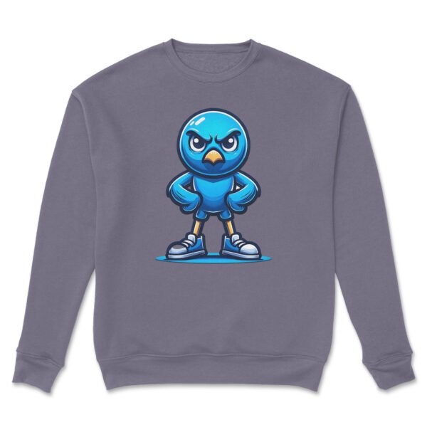 Premium Drop Shoulder Crewneck Sweatshirt – Angry Blue Bird - Image 15