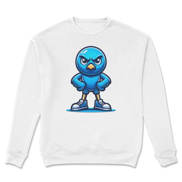 Premium Drop Shoulder Crewneck Sweatshirt – Angry Blue Bird - Image 12