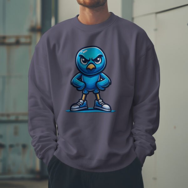 Premium Drop Shoulder Crewneck Sweatshirt – Angry Blue Bird - Image 6