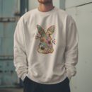 Premium Drop Shoulder Crewneck Sweatshirt – Boho Floral Bunny