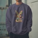 Premium Drop Shoulder Crewneck Sweatshirt – Boho Floral Bunny