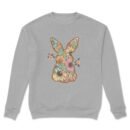 Premium Drop Shoulder Crewneck Sweatshirt – Boho Floral Bunny