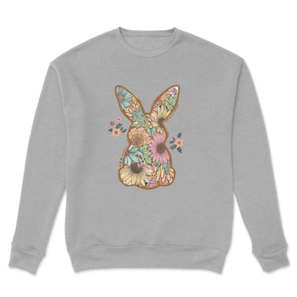 Premium Drop Shoulder Crewneck Sweatshirt – Boho Floral Bunny - Image 11