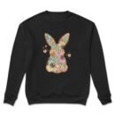 Premium Drop Shoulder Crewneck Sweatshirt – Boho Floral Bunny