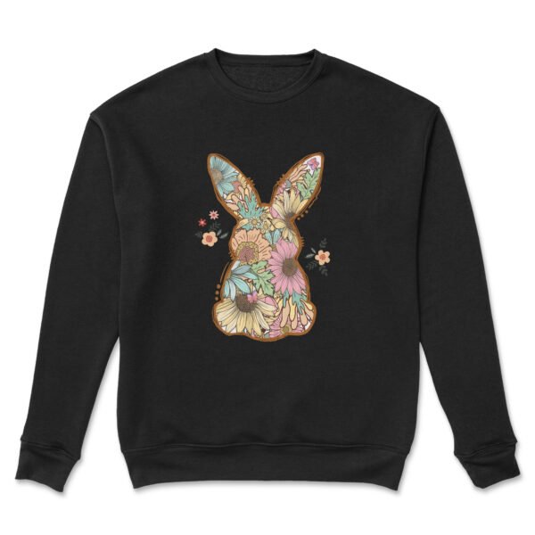 Premium Drop Shoulder Crewneck Sweatshirt – Boho Floral Bunny - Image 16