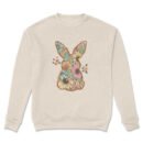 Premium Drop Shoulder Crewneck Sweatshirt – Boho Floral Bunny
