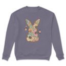 Premium Drop Shoulder Crewneck Sweatshirt – Boho Floral Bunny