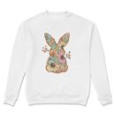 Premium Drop Shoulder Crewneck Sweatshirt – Boho Floral Bunny