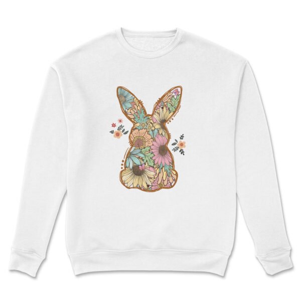 Premium Drop Shoulder Crewneck Sweatshirt – Boho Floral Bunny - Image 15
