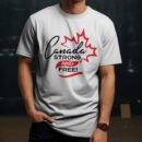 Premium Unisex Crewneck black T-Shirt – 'Canada, Strong, and Free' Graphic Tee