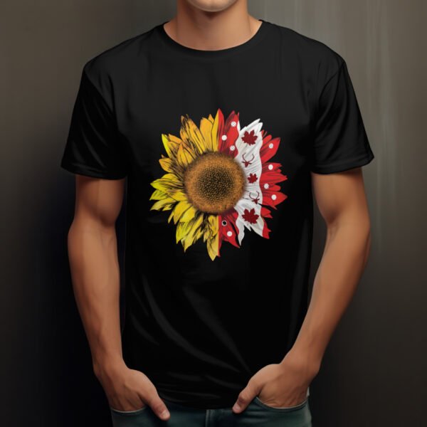 Premium Unisex Crewneck black T-Shirt – Sunflower Graphic Tee - Image 11