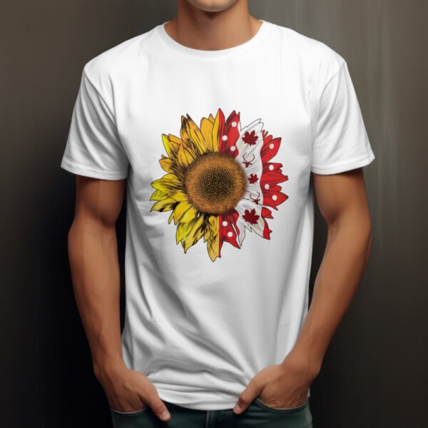 Premium Unisex Crewneck black T-Shirt – Sunflower Graphic Tee - Image 6