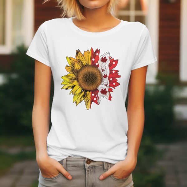 Premium Unisex Crewneck black T-Shirt – Sunflower Graphic Tee - Image 7