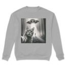 Alien Cat Selfie Sweatshirt – UFO Aesthetic Drop Shoulder Crewneck | Unisex Streetwear