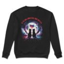 Premium Drop Shoulder Crewneck Sweatshirt – Love Cats Under Moonlight