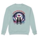 Premium Drop Shoulder Crewneck Sweatshirt – Love Cats Under Moonlight