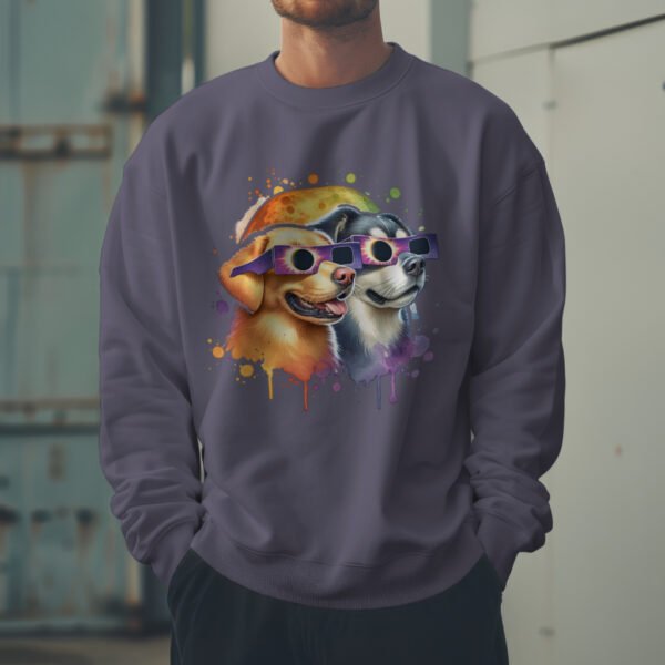 Premium Drop Shoulder Crewneck Sweatshirt – Solar Eclipse Dogs - Image 8
