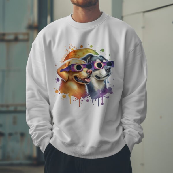 Premium Drop Shoulder Crewneck Sweatshirt – Solar Eclipse Dogs - Image 11