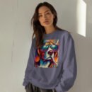 Premium Drop Shoulder Crewneck Sweatshirt – Retro Psychedelic Dog