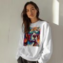 Premium Drop Shoulder Crewneck Sweatshirt – Retro Psychedelic Dog
