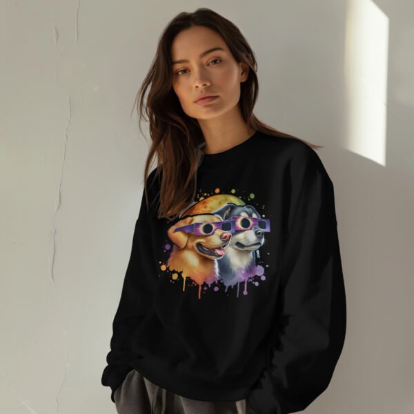 Premium Drop Shoulder Crewneck Sweatshirt – Solar Eclipse Dogs - Image 15