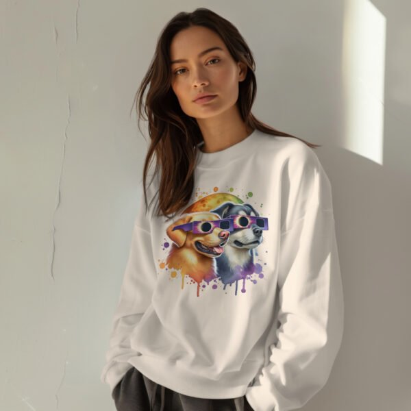 Premium Drop Shoulder Crewneck Sweatshirt – Solar Eclipse Dogs - Image 14