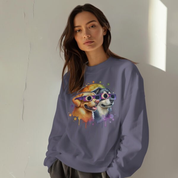 Premium Drop Shoulder Crewneck Sweatshirt – Solar Eclipse Dogs - Image 12