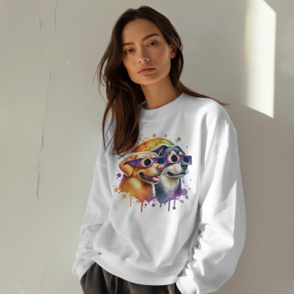 Premium Drop Shoulder Crewneck Sweatshirt – Solar Eclipse Dogs - Image 16