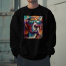 Premium Drop Shoulder Crewneck Sweatshirt – Retro Psychedelic Dog