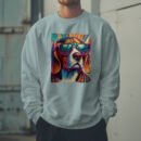 Premium Drop Shoulder Crewneck Sweatshirt – Retro Psychedelic Dog