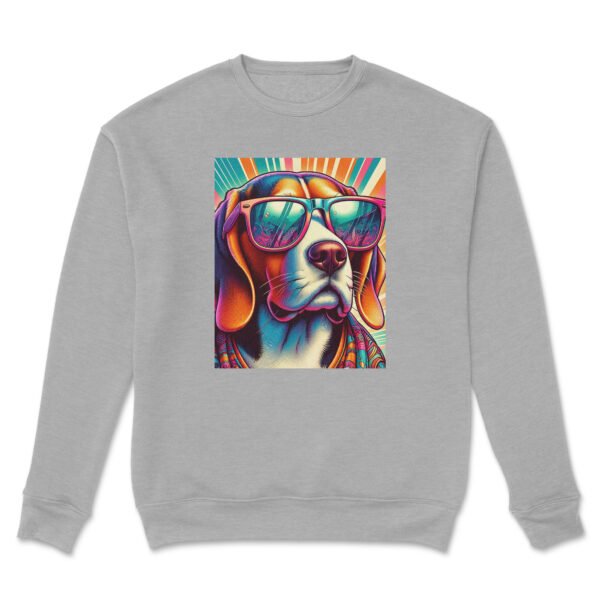 Premium Drop Shoulder Crewneck Sweatshirt – Retro Psychedelic Dog - Image 16