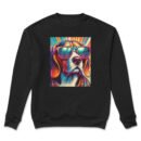 Premium Drop Shoulder Crewneck Sweatshirt – Retro Psychedelic Dog