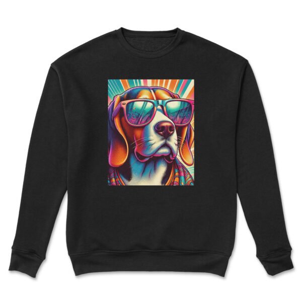 Premium Drop Shoulder Crewneck Sweatshirt – Retro Psychedelic Dog - Image 11
