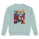 Premium Drop Shoulder Crewneck Sweatshirt – Retro Psychedelic Dog