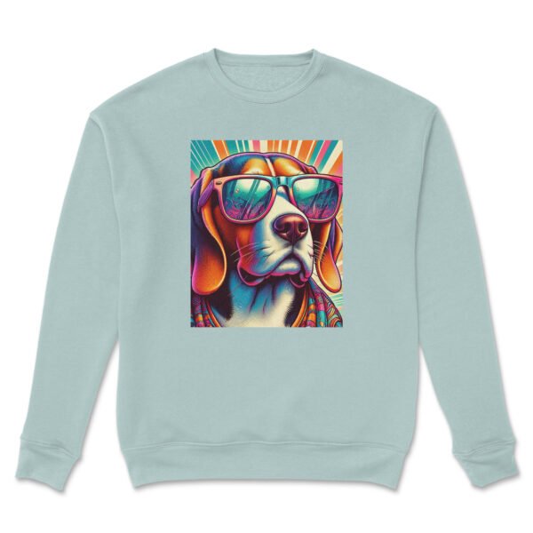 Premium Drop Shoulder Crewneck Sweatshirt – Retro Psychedelic Dog - Image 13