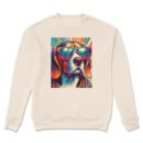 Premium Drop Shoulder Crewneck Sweatshirt – Retro Psychedelic Dog