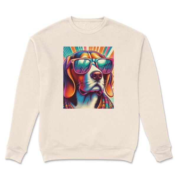 Premium Drop Shoulder Crewneck Sweatshirt – Retro Psychedelic Dog - Image 14