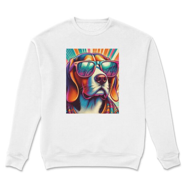 Premium Drop Shoulder Crewneck Sweatshirt – Retro Psychedelic Dog - Image 12