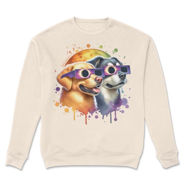 Premium Drop Shoulder Crewneck Sweatshirt – Solar Eclipse Dogs - Image 3