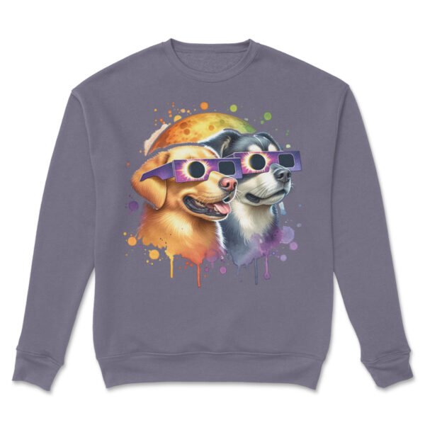 Premium Drop Shoulder Crewneck Sweatshirt – Solar Eclipse Dogs - Image 4