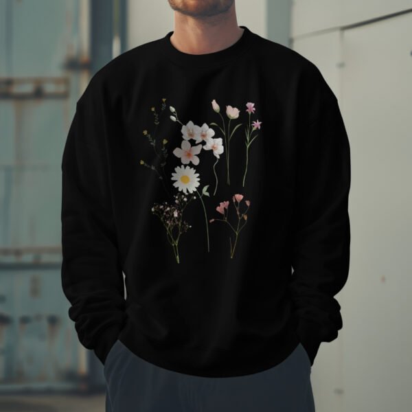 Premium Drop Shoulder Crewneck Floral Sweatshirt - Image 6
